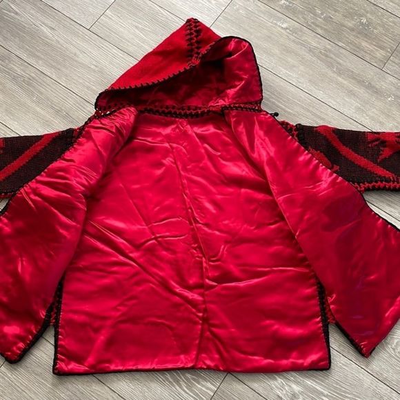 Hooded Tribal Boho Poncho Cardigan - Picture 16 of 17